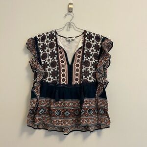 SEA NY Paisley Printed Silk Blend Tank Blouse size 2